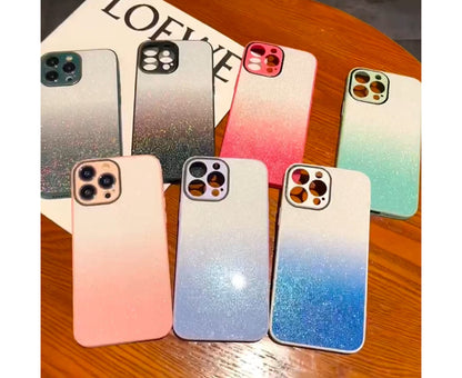 Anymob iPhone Case Black Gradient Glitter Bling Case Protective Soft Silicone Mobile Cover For iPhone 14 11 12 13 Pro Max X XR XS Max 7 8 Plus SE 2020-Mobile Phone Cases-PEROZ Accessories