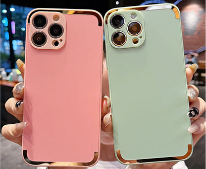 Anymob iPhone Case Green Frosted Skin Feel Camera Protection Mobile Cover For iPhone 14 11 12 13 Pro XS Max X XR 7 8 Plus-Mobile Phone Cases-PEROZ Accessories