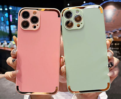 Anymob iPhone Case Celadon Frosted Skin Feel Camera Protection Mobile Cover For iPhone 14 11 12 13 Pro XS Max X XR 7 8 Plus-Mobile Phone Cases-PEROZ Accessories