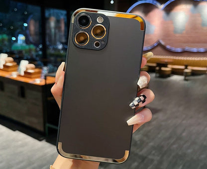 Anymob iPhone Case Black Frosted Skin Feel Camera Protection Mobile Cover For iPhone 14 11 12 13 Pro XS Max X XR 7 8 Plus-Mobile Phone Cases-PEROZ Accessories