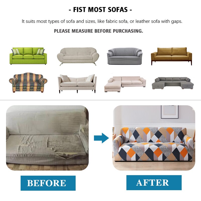 Anyhouz 1 Seater Sofa Cover Plain Blue Style and Protection For Living Room Sofa Chair Elastic Stretchable Slipcover-Slipcovers-PEROZ Accessories