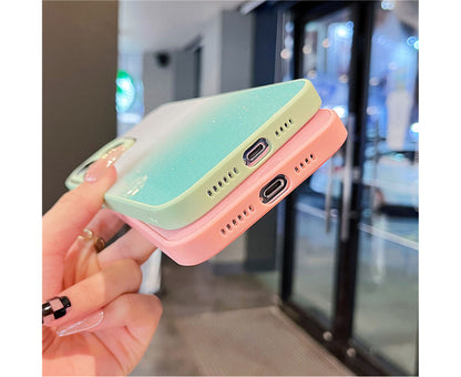Anymob iPhone Case Black Gradient Glitter Bling Case Protective Soft Silicone Mobile Cover For iPhone 14 11 12 13 Pro Max X XR XS Max 7 8 Plus SE 2020-Mobile Phone Cases-PEROZ Accessories