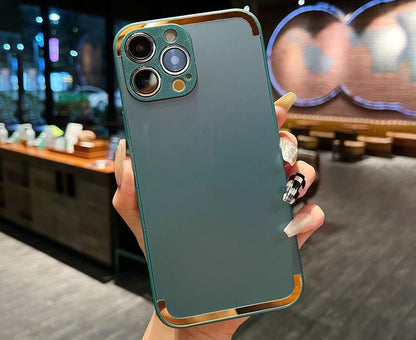 Anymob iPhone Case Green Frosted Skin Feel Camera Protection Mobile Cover For iPhone 14 11 12 13 Pro XS Max X XR 7 8 Plus-Mobile Phone Cases-PEROZ Accessories