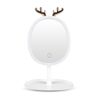 SOGA White Antler LED Light Makeup Mirror Tabletop Vanity Home Decor-Makeup Mirrors-PEROZ Accessories