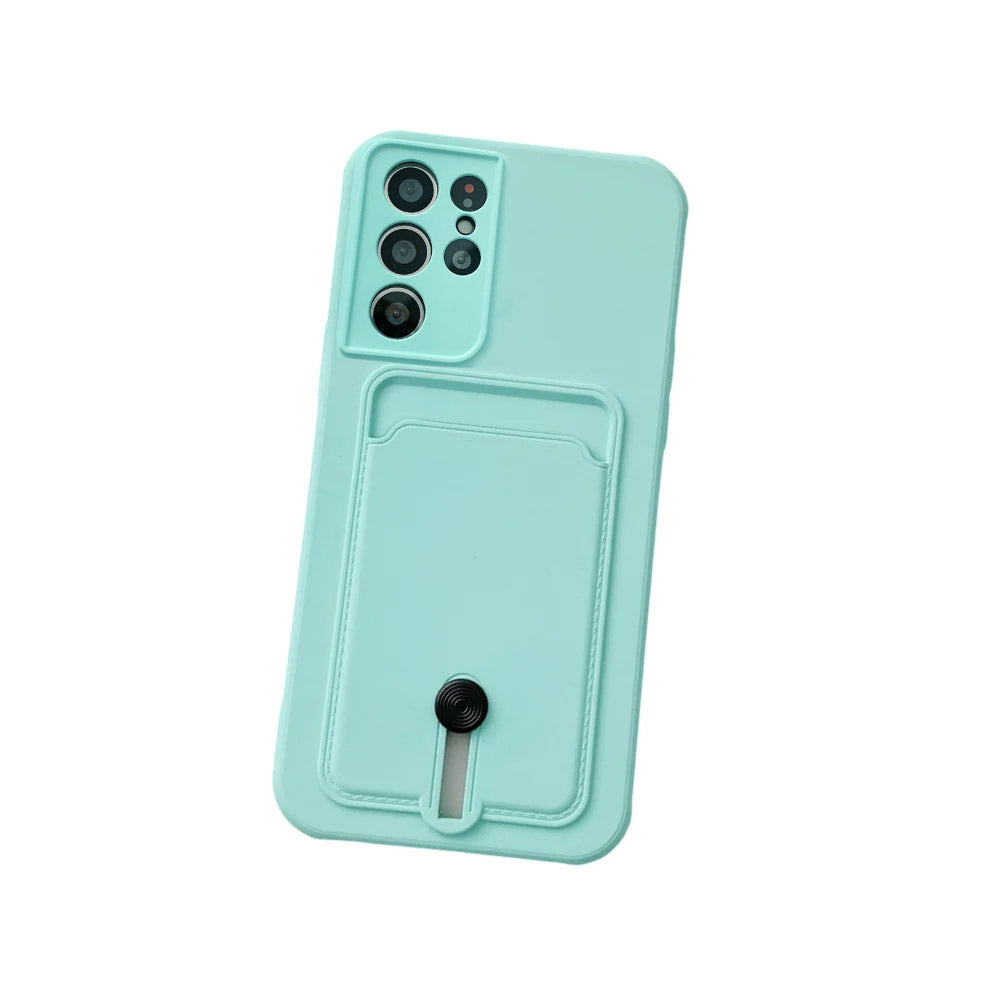 Anymob Samsung Light Green Phone Case Soft Silicone Card Slots Cover-Mobile Phone Cases-PEROZ Accessories