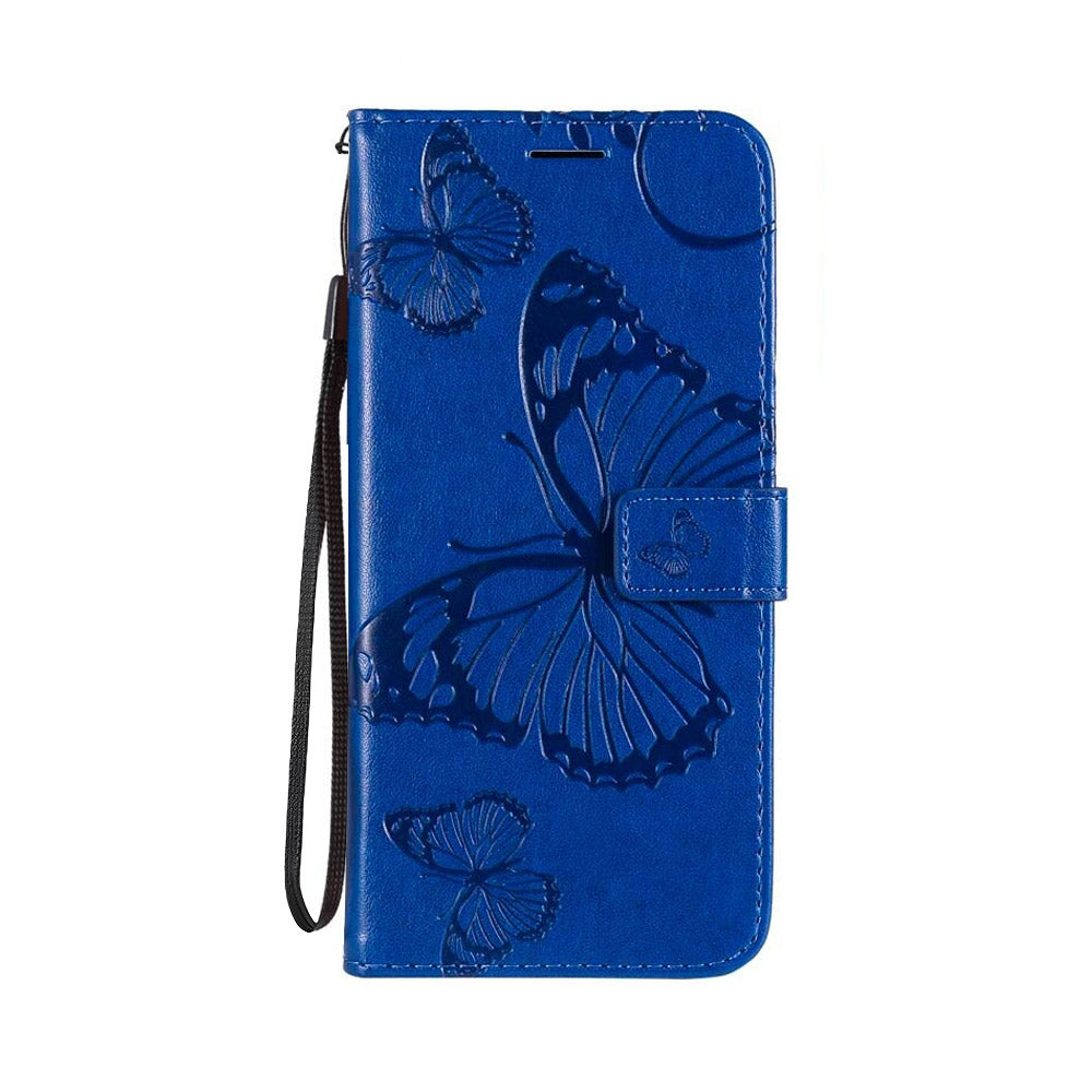 Anymob Samsung Case Blue Butterfly Luxury Wallet Phone Flip Leather Cover With Card Slot Protection-Mobile Phone Cases-PEROZ Accessories
