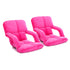 SOGA 2X Foldable Lounge Cushion Adjustable Floor Lazy Recliner Chair with Armrest Pink - Kid-Recliner Chair-PEROZ Accessories