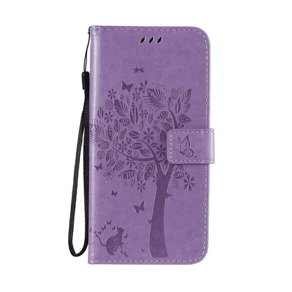 Anymob Samsung Case Purple 3D Tree Flip Leather Phone Magnetic Wallet Stand Cover With Card Slot-Mobile Phone Cases-PEROZ Accessories