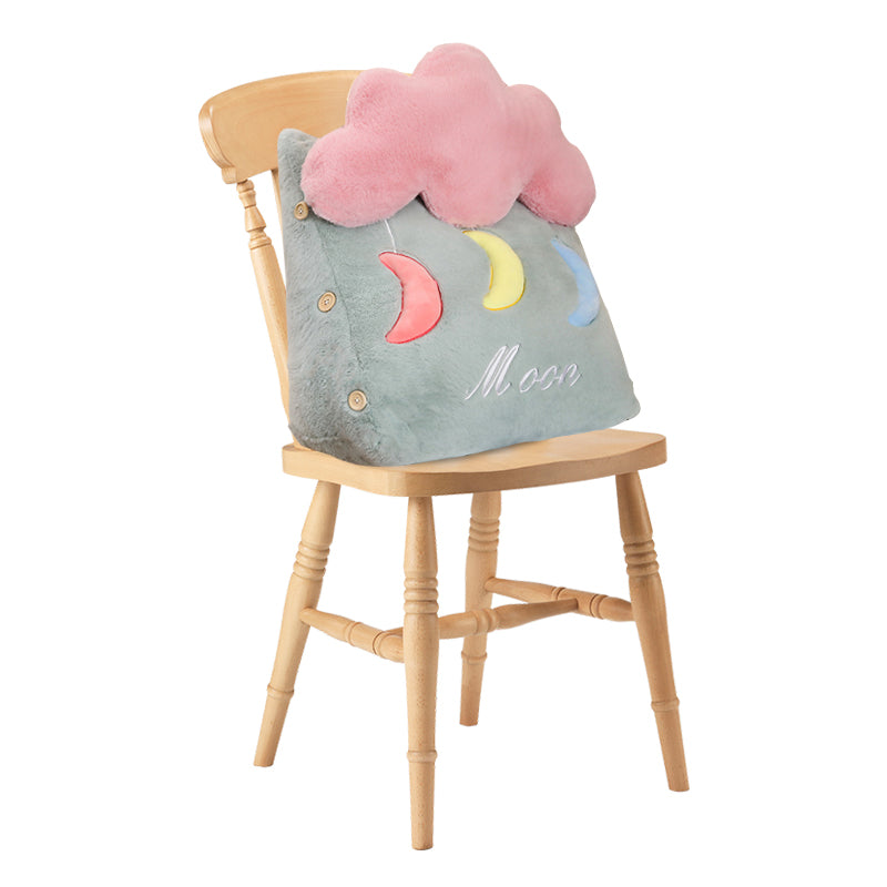 SOGA Green Cute Moon Cloud Cushion Soft Leaning Lumbar Wedge Pillow Bedside Plush Home Decor-Chair &amp; Sofa Cushions-PEROZ Accessories