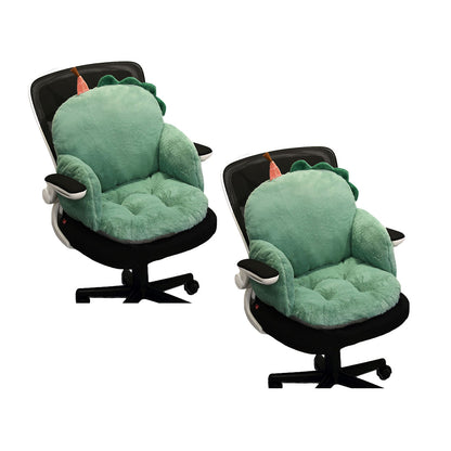 SOGA 2X Green Dino Shape Cushion Soft Leaning Bedside Pad Sedentary Plushie Pillow Home Decor-Chair &amp; Sofa Cushions-PEROZ Accessories