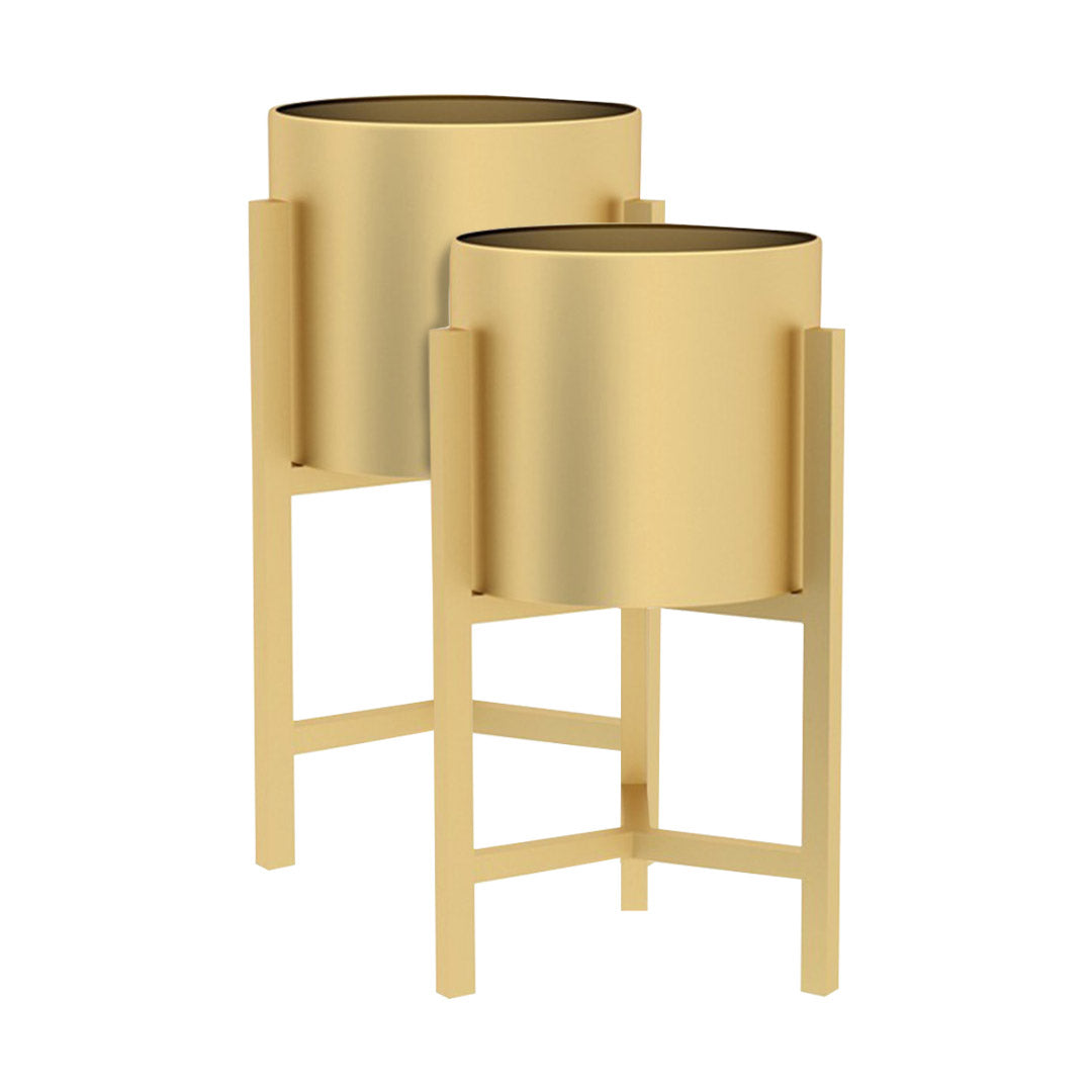 SOGA 2X 45CM Gold Metal Plant Stand with Flower Pot Holder Corner Shelving Rack Indoor Display-Indoor Pots, Planters and Plant Stands-PEROZ Accessories