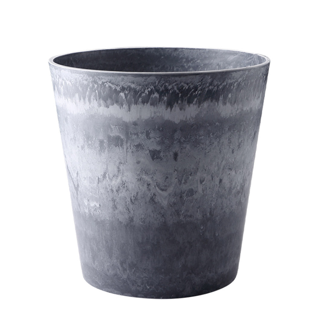 SOGA 37cm Weathered Grey Round Resin Plant Flower Pot in Cement Pattern Planter Cachepot for Indoor Home Office-Indoor Pots, Planters and Plant Stands-PEROZ Accessories