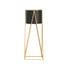 SOGA 50cm Gold Metal Plant Stand with Black Flower Pot Holder Corner Shelving Rack Indoor Display-Indoor Pots, Planters and Plant Stands-PEROZ Accessories