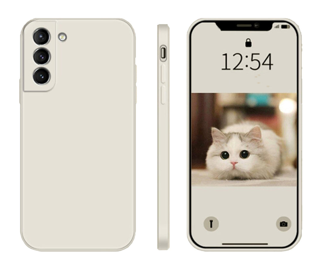 Anymob Samsung Phone Case Beige Soft Silicone For Galaxy S22 Ultra S21 FE S20 Plus Note 20 A12 A22 A32 A52 A72 A51 A71 A13 A33 A53 Cover-Mobile Phone Cases-PEROZ Accessories