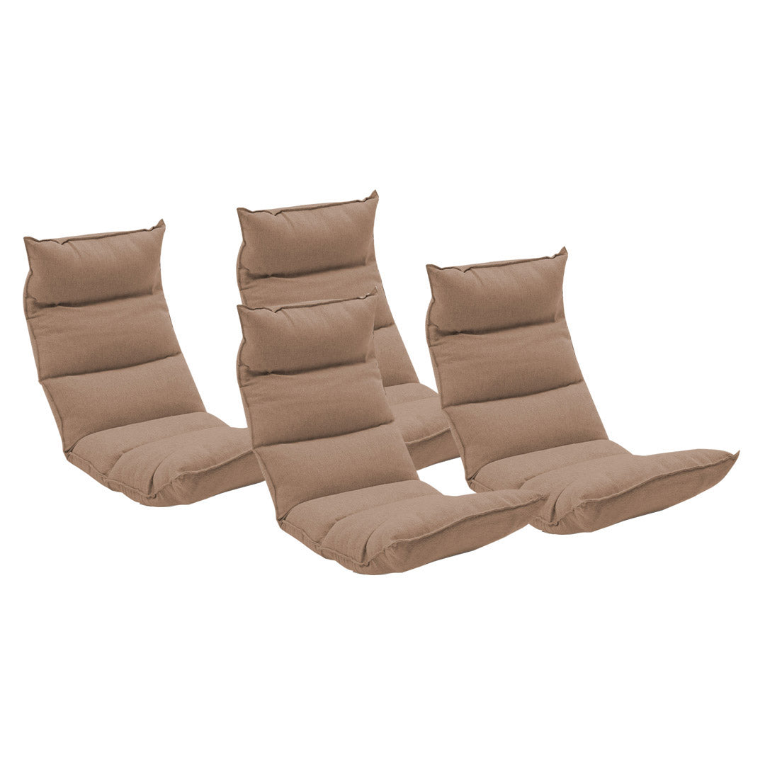 SOGA 4X Foldable Tatami Floor Sofa Bed Meditation Lounge Chair Recliner Lazy Couch Khaki-Recliner Chair-PEROZ Accessories