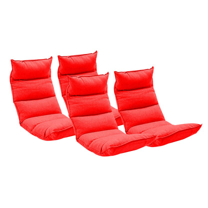 SOGA 4X Foldable Tatami Floor Sofa Bed Meditation Lounge Chair Recliner Lazy Couch Red-Recliner Chair-PEROZ Accessories