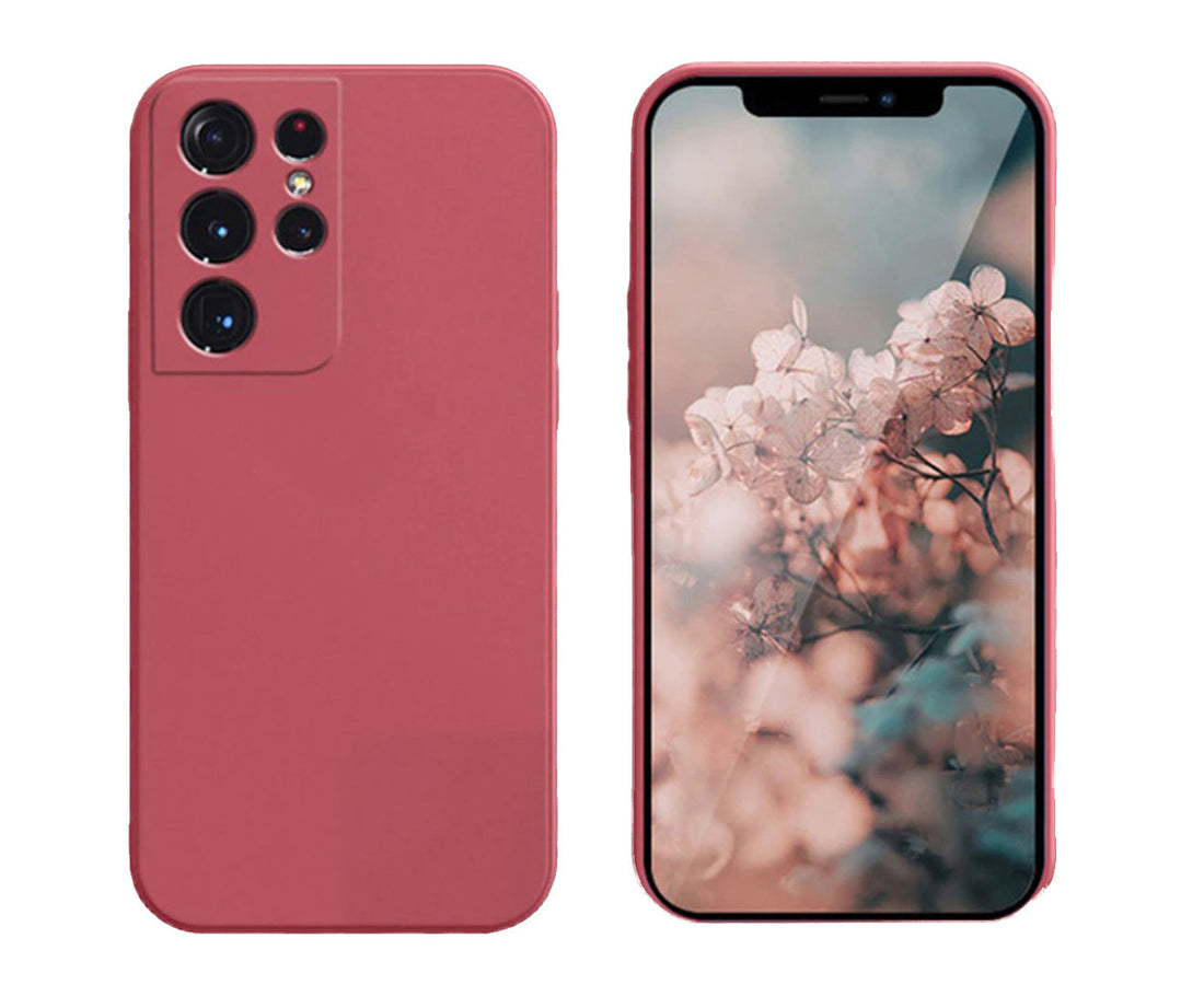 Anymob Samsung Phone Case Red Soft Silicone For Galaxy S22 Ultra S21 FE S20 Plus Note 20 A12 A22 A32 A52 A72 A51 A71 A13 A33 A53-Mobile Phone Cases-PEROZ Accessories