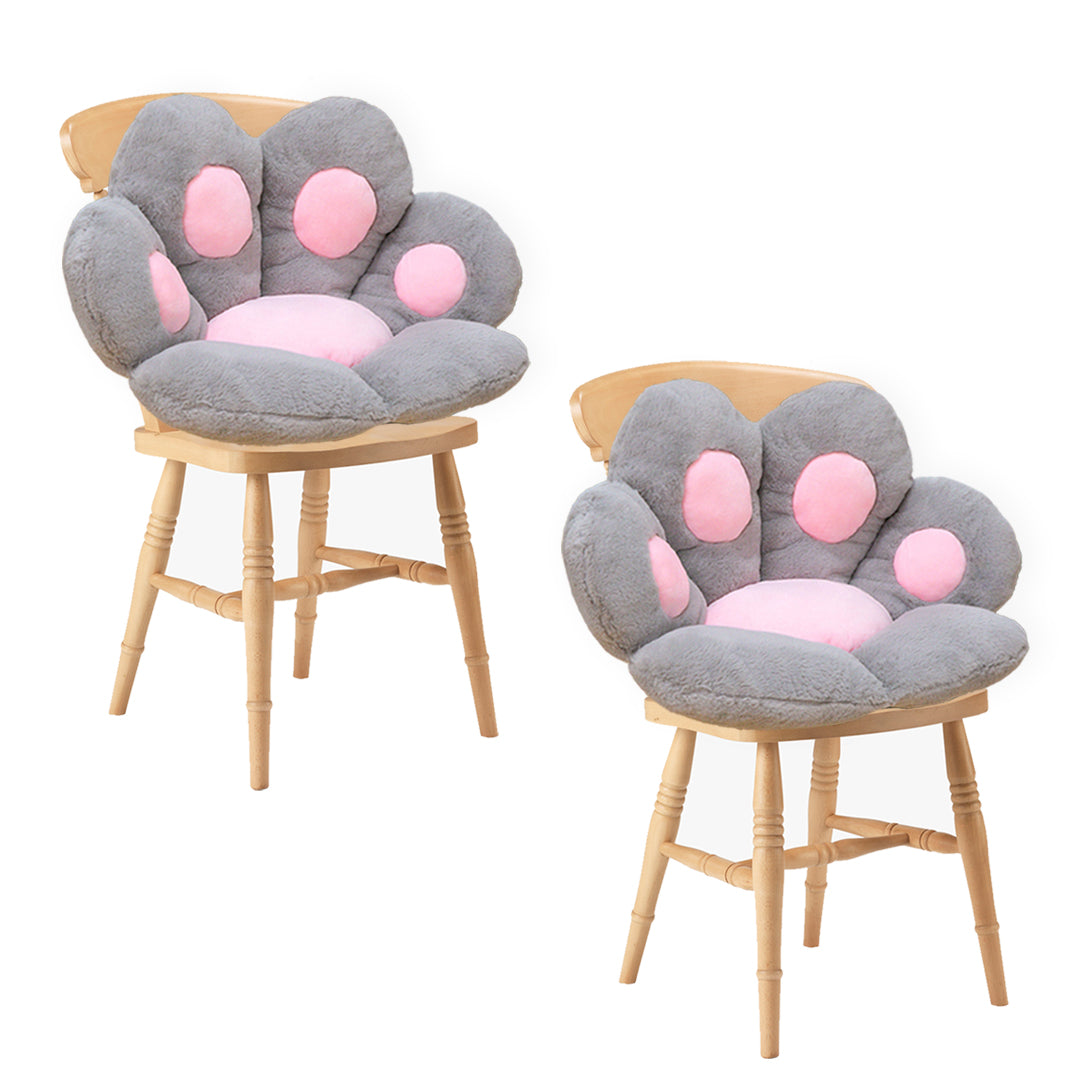SOGA 2X Grey Paw Shape Cushion Warm Lazy Sofa Decorative Pillow Backseat Plush Mat Home Decor-Chair &amp; Sofa Cushions-PEROZ Accessories