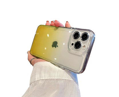 Anymob iPhone Case Yellow Gradient Transparent Shockproof Camera Protection Mobile Cover iPhone13 12 11 X XR XS Pro Max-Mobile Phone Cases-PEROZ Accessories