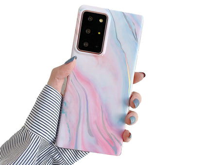 Anymob Samsung Phone Case Chic Laser Splash Marble Pattern Cover S21 Plus Ultra S10 Plus S20 Plus Ultra S20 FE Lite Note 10 A50 30S 50S A51 A71 S22-Mobile Phone Cases-PEROZ Accessories