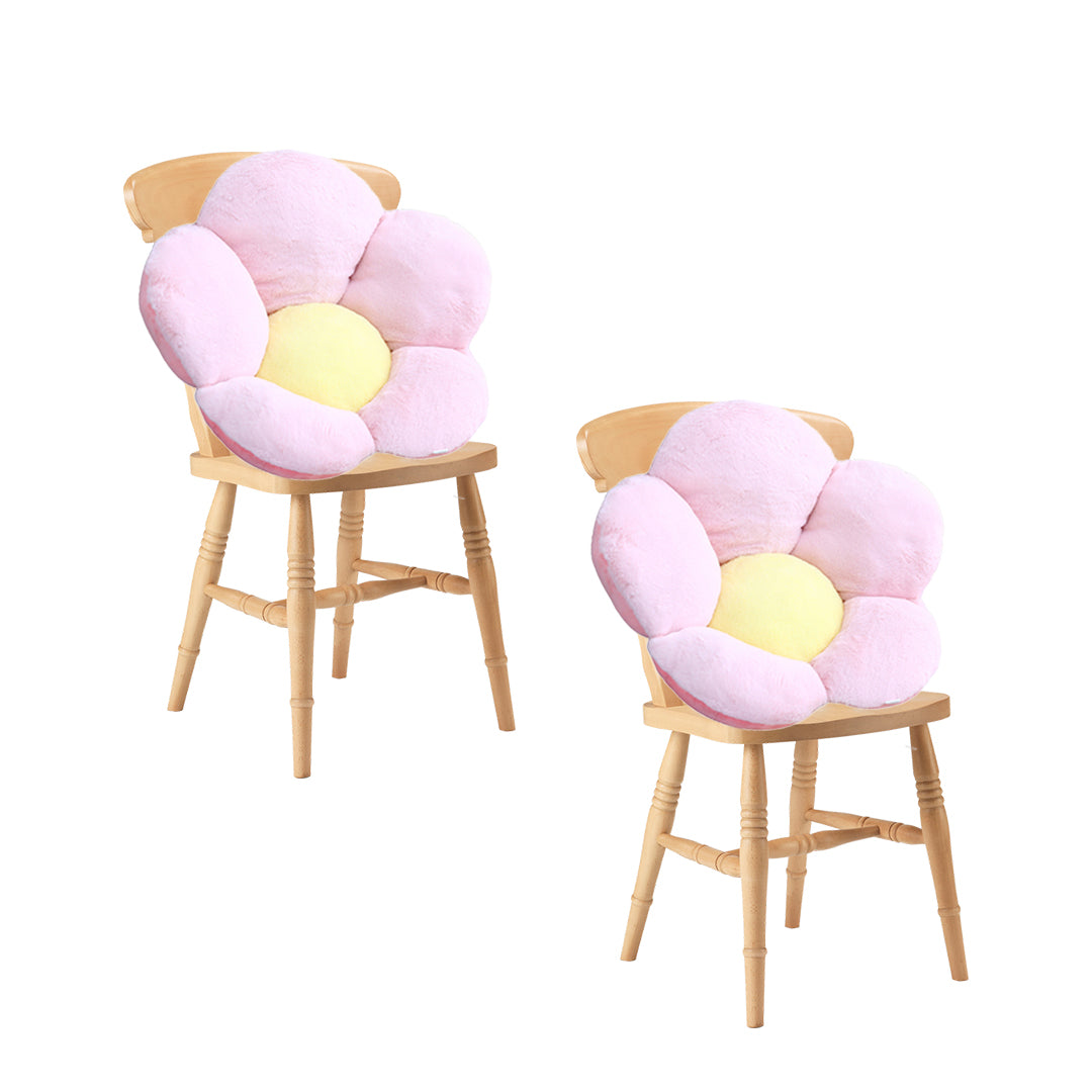 SOGA 2X Pink Whimsical Big Flower Shape Cushion Soft Leaning Bedside Pad Floor Plush Pillow Home Decor-Chair &amp; Sofa Cushions-PEROZ Accessories