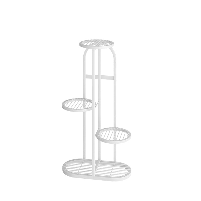 SOGA 4 Tier 5 Pots White Round Metal Plant Rack Flowerpot Storage Display Stand Holder Home Garden Decor-Indoor Pots, Planters and Plant Stands-PEROZ Accessories