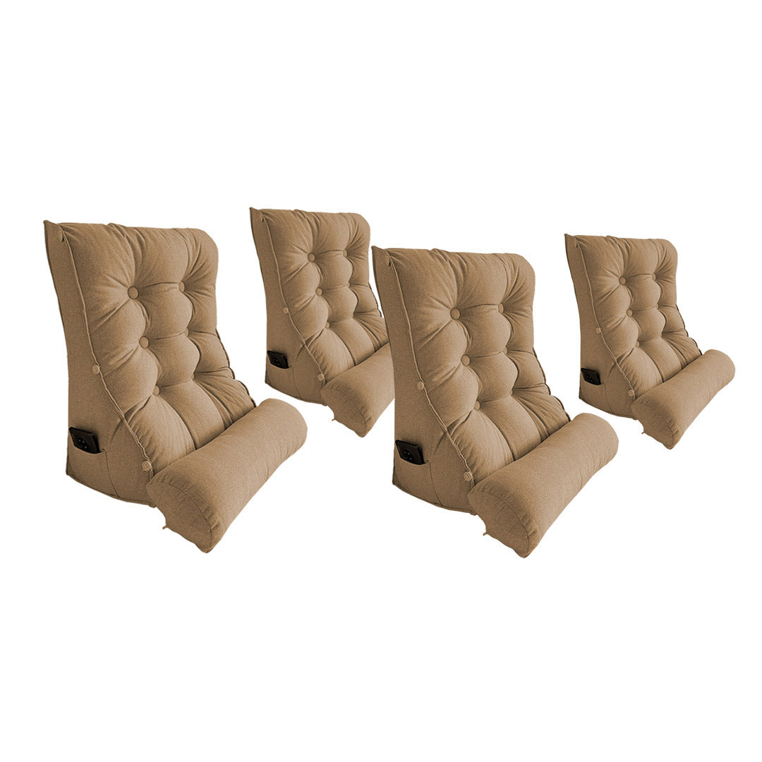 SOGA 4X 45cm Khaki Triangular Wedge Lumbar Pillow Headboard Backrest Sofa Bed Cushion Home Decor-Headboard Pillow-PEROZ Accessories