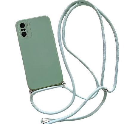 Anymob Xiaomi Phone Case Green Crossbody Lanyard Soft Silicon For Mi 11T Pro 11 Lite Redmi Note 10 9 Pro Max 10S 9T Mi POCO X3 Compatible-Mobile Phone Cases-PEROZ Accessories