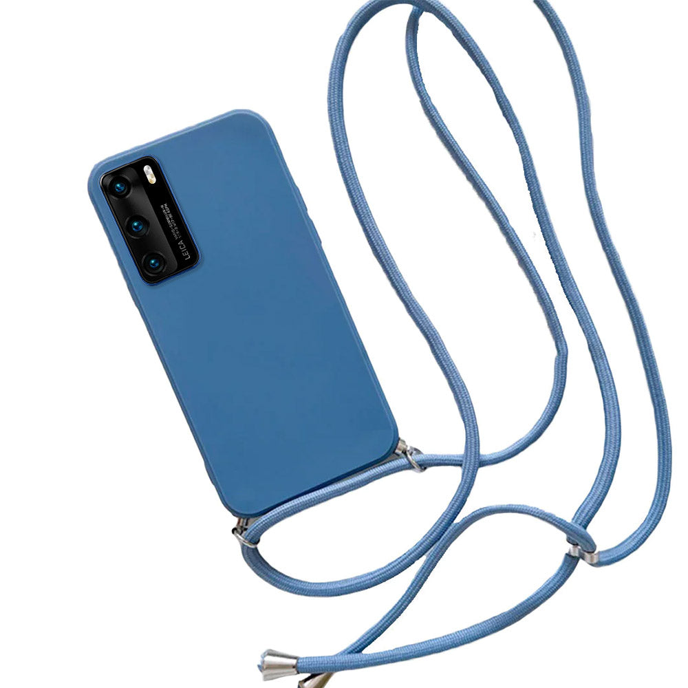 Anymob Huawei Phone Case Blue Necklace Lanyard Crossbody Cord Rope Soft Silicone-Mobile Phone Cases-PEROZ Accessories