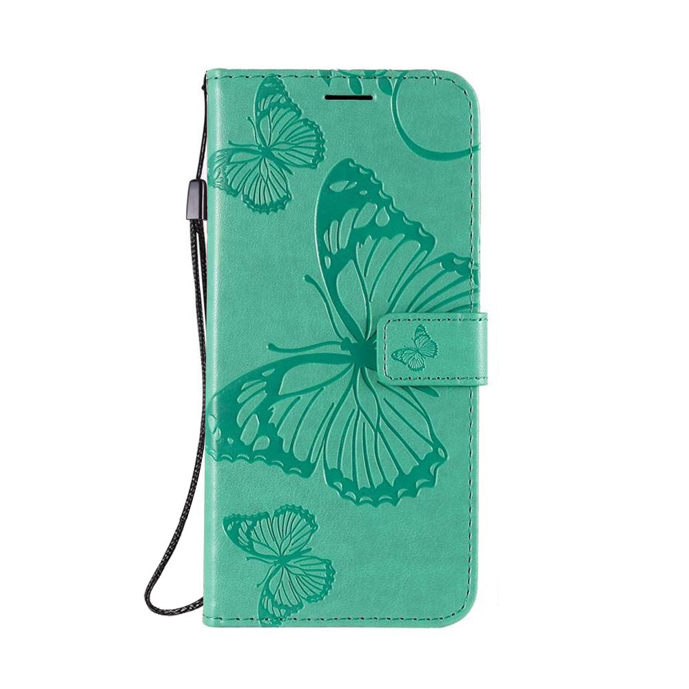 Anymob Samsung Case Green Butterfly Luxury Wallet Phone Flip Leather Cover With Card Slot Protection-Mobile Phone Cases-PEROZ Accessories