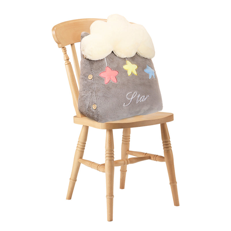SOGA Grey Cute Star Cloud Cushion Soft Leaning Lumbar Wedge Pillow Bedside Plush Home Decor-Chair &amp; Sofa Cushions-PEROZ Accessories