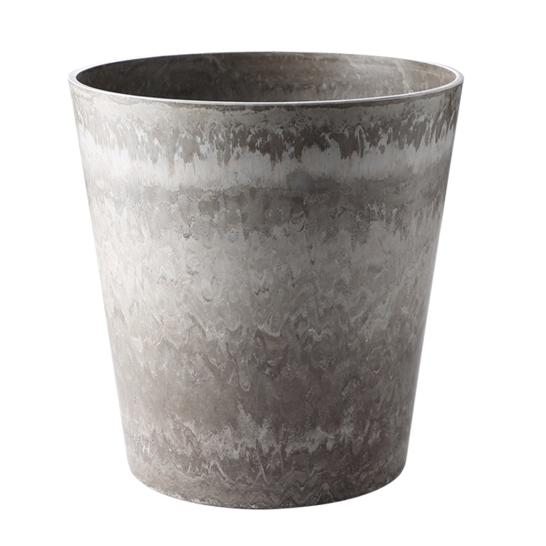 SOGA 37cm Rock Grey Round Resin Tapered Plant Flower Pot in Cement Pattern Planter Cachepot for Indoor Home Office-Indoor Pots, Planters and Plant Stands-PEROZ Accessories
