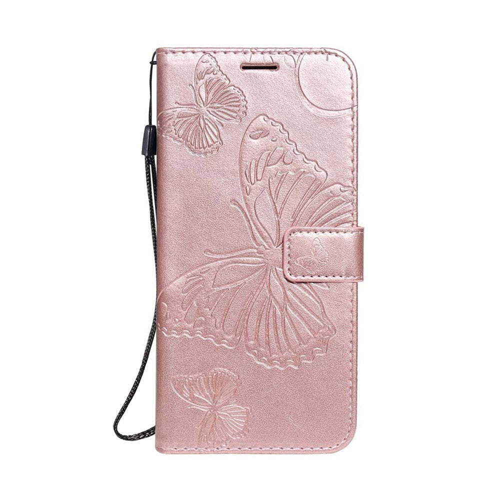 Anymob Samsung Case Peach 3D Butterfly Flip Leather Phone Magnetic Wallet Stand Cover With Card Slot-Mobile Phone Cases-PEROZ Accessories