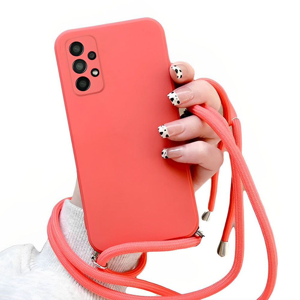 Anymob Samsung Phone Case Red Crossbody Necklace Lanyard-Mobile Phone Cases-PEROZ Accessories