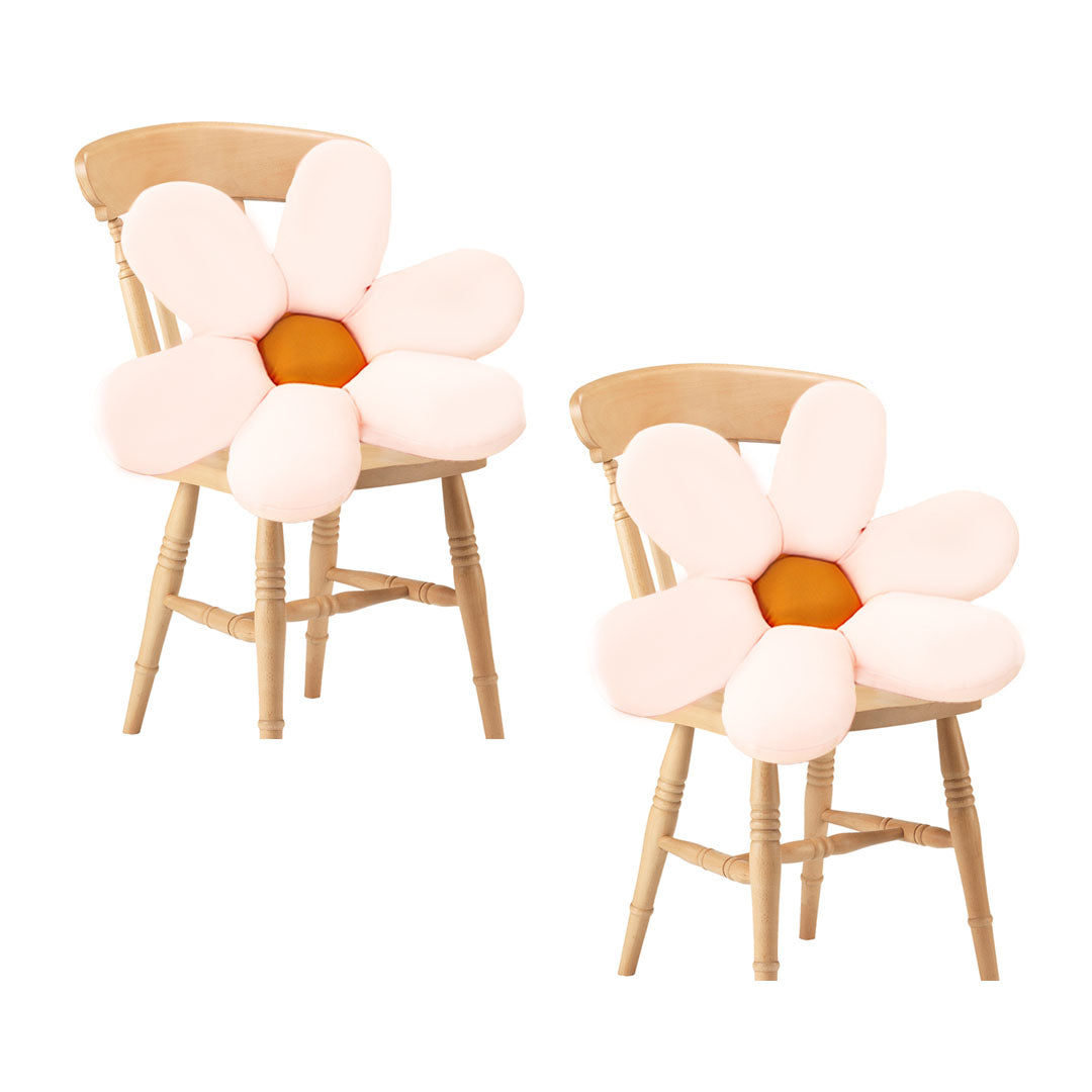 SOGA 2X White Daisy Flower Shape Cushion Soft Leaning Bedside Pad Floor Plush Pillow Home Decor-Chair & Sofa Cushions-PEROZ Accessories