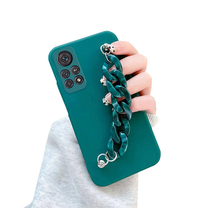 Anymob Xiaomi Phone Case Blue Green Wrist Chain Marble Bracelet Silicone For POCO X3 Xiaomi 11T 11Lite Redmi Note 10 10S 10Pro 9S-Mobile Phone Cases-PEROZ Accessories