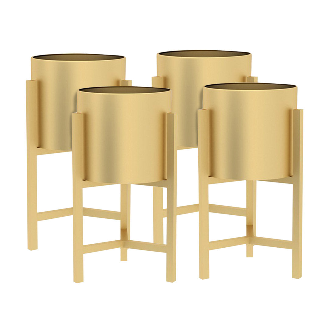 SOGA 4X 45CM Gold Metal Plant Stand with Flower Pot Holder Corner Shelving Rack Indoor Display-Indoor Pots, Planters and Plant Stands-PEROZ Accessories