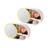 SOGA 2X 39cm Oval Wall Mounted Mirror Storage Box Vanity Mirror Rack Bathroom Adhesive Shelf Home Organiser Decor-Makeup Organisers-PEROZ Accessories