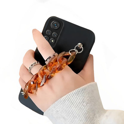 Anymob Xiaomi Phone Case Black Red Wrist Chain Marble Bracelet Silicone For POCO X3 Xiaomi 11T 11Lite Redmi Note 10 10S 10Pro 9S-Mobile Phone Cases-PEROZ Accessories