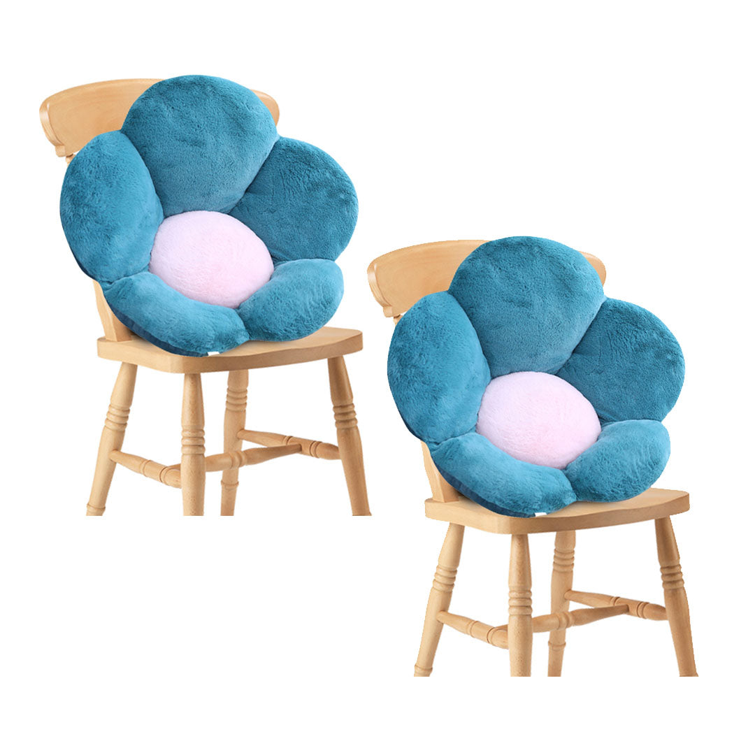 SOGA 2X Green Whimsical Big Flower Shape Cushion Soft Leaning Bedside Pad Floor Plush Pillow Home Decor-Chair & Sofa Cushions-PEROZ Accessories