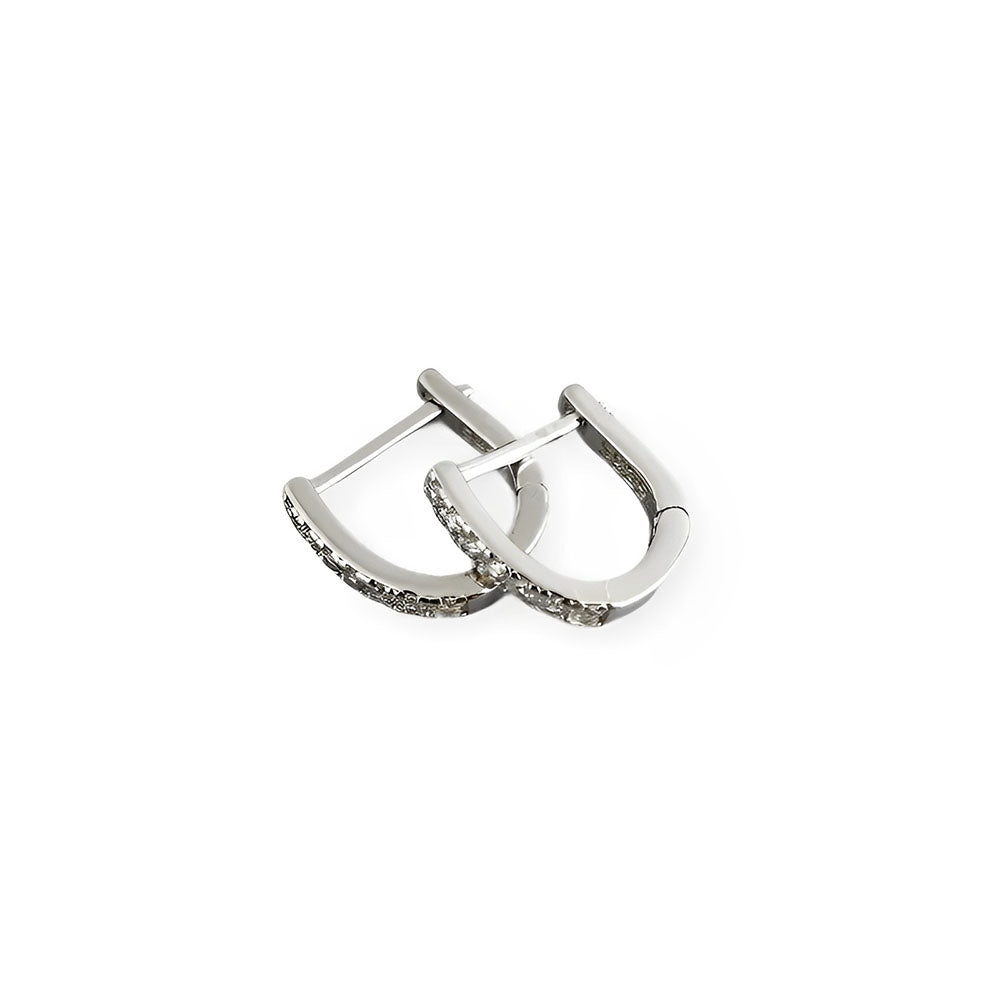 Anyco Hoop Earrings Simple Punk Pave CZ Zircon Huggies Charm Sterling Silver Women Piercing Jewelry Accessories 6mm-Earrings-PEROZ Accessories