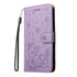 Anymob Samsung Case Purple Flip Leather 3D Cat Embossed PU Leather Wallet Cover Protection-Mobile Phone Cases-PEROZ Accessories