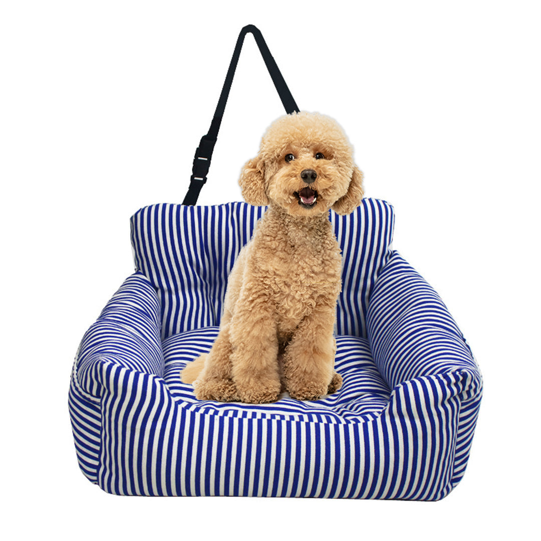 SOGA Blue Pet Car Seat Sofa Safety Soft Padded Portable Travel Carrier Bed-Pet Carriers &amp; Travel Products-PEROZ Accessories