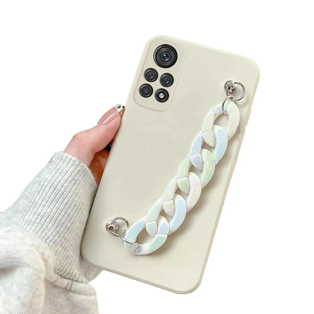Anymob Xiaomi Phone Case White Wrist Chain Marble Bracelet Silicone For POCO X3 Xiaomi 11T 11Lite Redmi Note 10 10S 10Pro 9S-Mobile Phone Cases-PEROZ Accessories