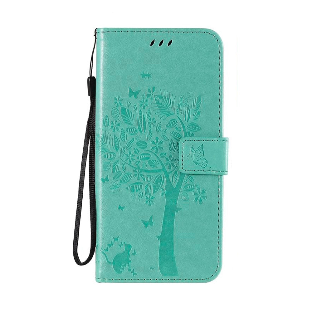 Anymob Samsung Case Green Tree Luxury Wallet Phone Flip Leather Cover With Card Slot Protection-Mobile Phone Cases-PEROZ Accessories