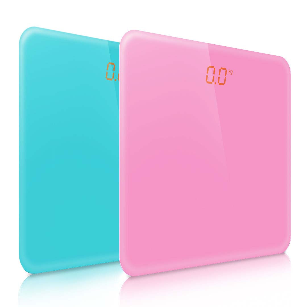 SOGA 2X 180kg Digital Fitness Weight Bathroom Gym Body Glass LCD Electronic Scales Pink Blue-Body Weight Scales-PEROZ Accessories