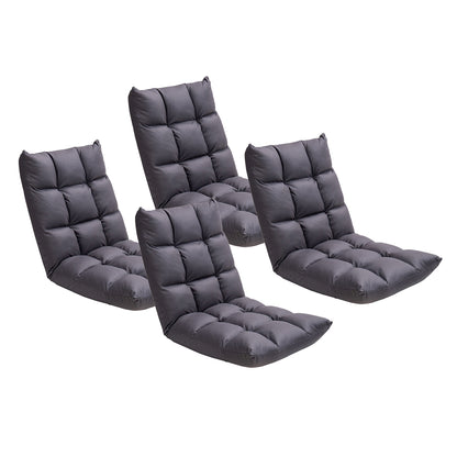 SOGA 4X Grey Lounge Floor Recliner Adjustable Gaming Sofa Bed Foldable Indoor Outdoor Backrest Seat Home Office Decor-Recliner Chair-PEROZ Accessories