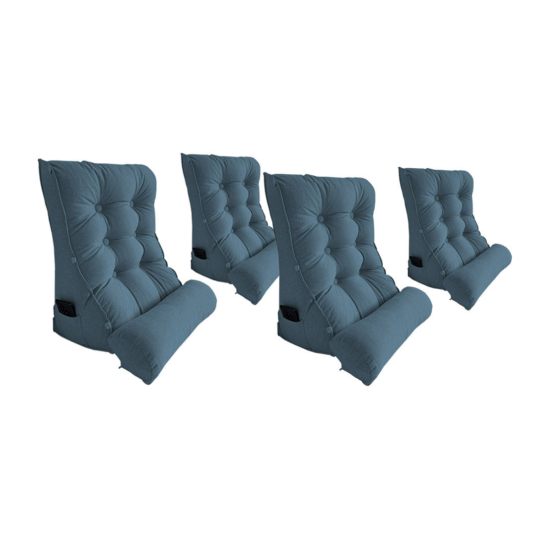 SOGA 4X 60cm Grey Triangular Wedge Lumbar Pillow Headboard Backrest Sofa Bed Cushion Home Decor-Headboard Pillow-PEROZ Accessories