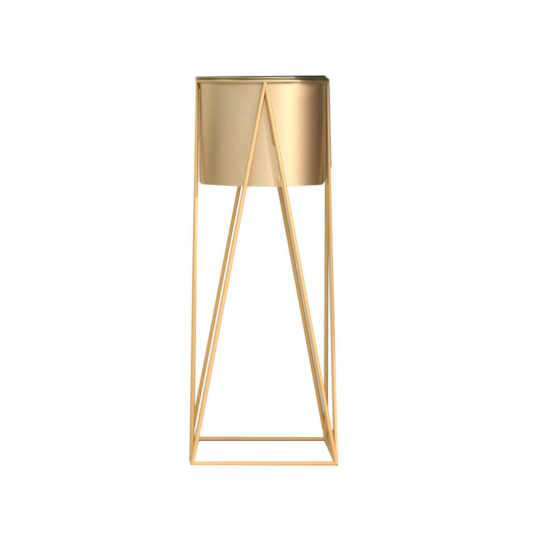 SOGA 70cm Gold Metal Plant Stand with Gold Flower Pot Holder Corner Shelving Rack Indoor Display-Indoor Pots, Planters and Plant Stands-PEROZ Accessories