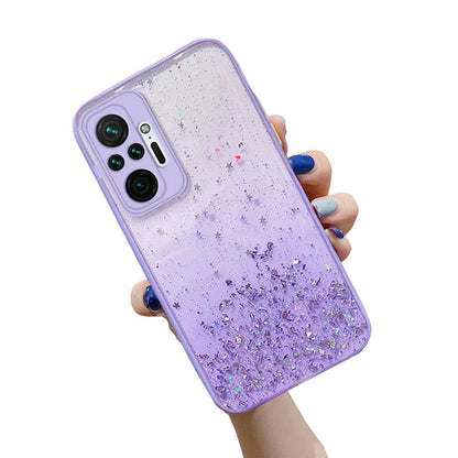Anymob Xiaomi Phone Case Violet Gradient Sequins Glitter Silicone Mobile Cover- Note 10 9 8 Pro 10S 9A 9C 9T Mi 11 Lite Poco X3 F3 M3-Mobile Phone Cases-PEROZ Accessories